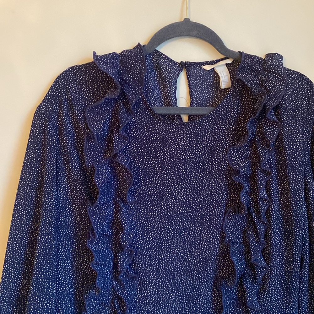 Navy and white blouse